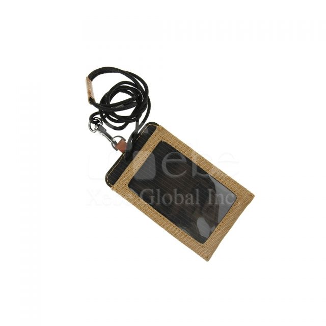 Custom brown ID card holder 