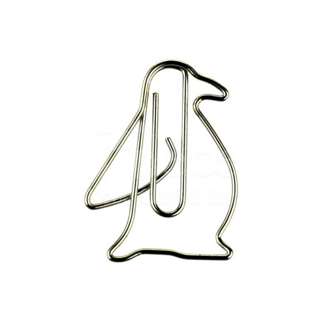 Custom penguin metal paperclip 