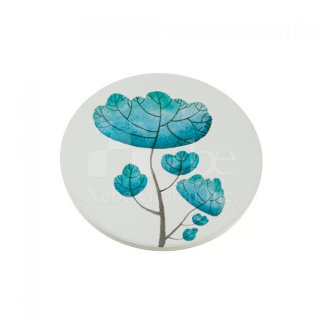 Custom watercolor absorbing water coaster