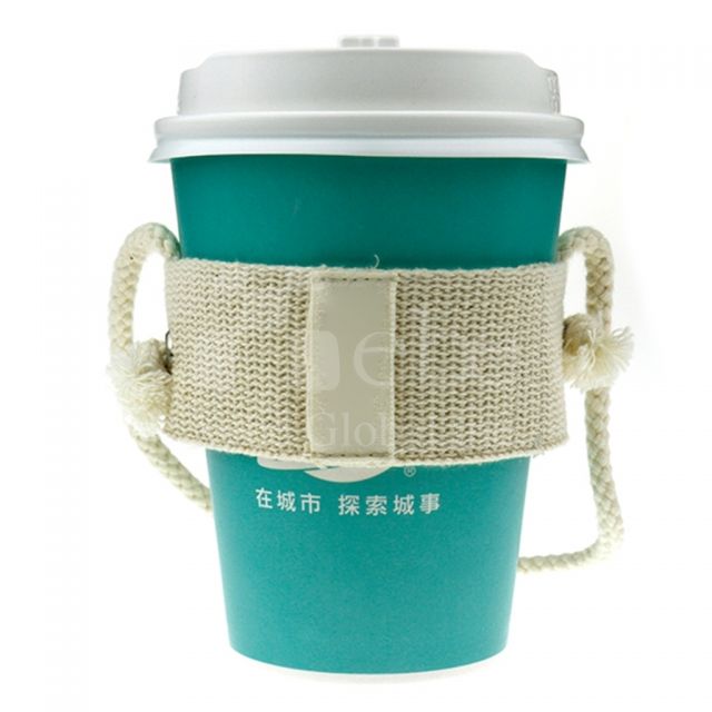 Custom white canvas cup sleeve bag