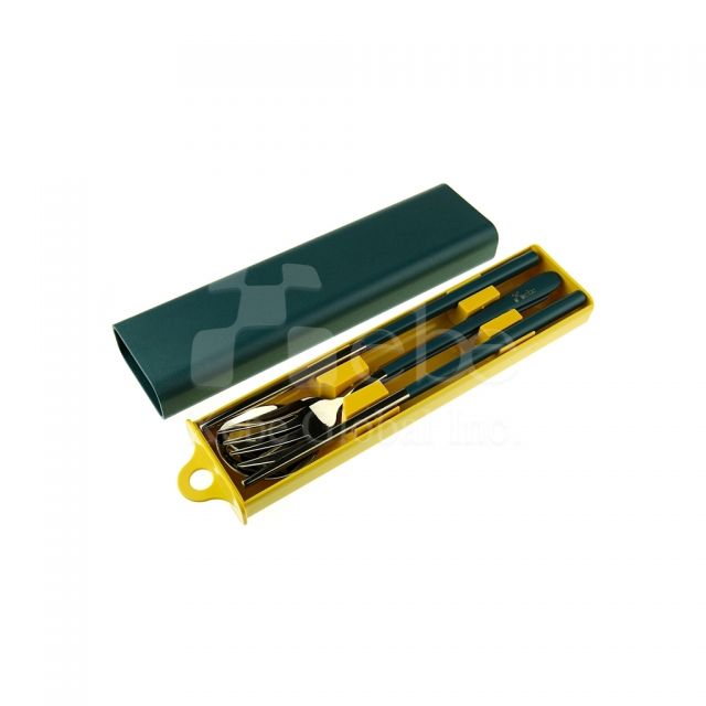 Custom two colors engravable eco flatware 