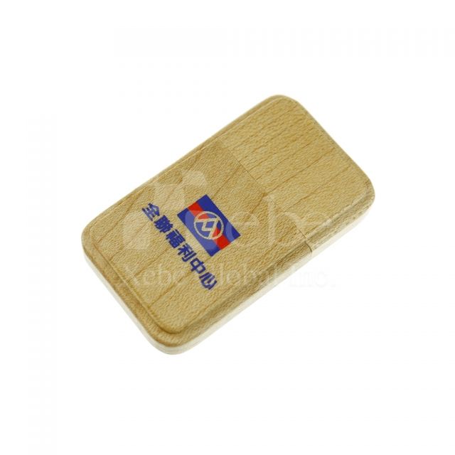 Custom square wooden USB drive