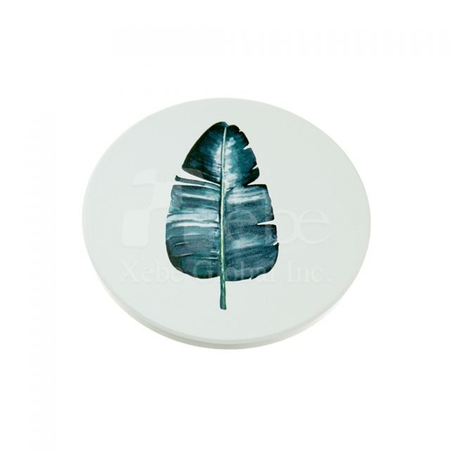 Custom leaf diatomaceous earth drink  coaster 