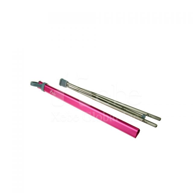 Custom LOGO Ti straw with chopsticks set  