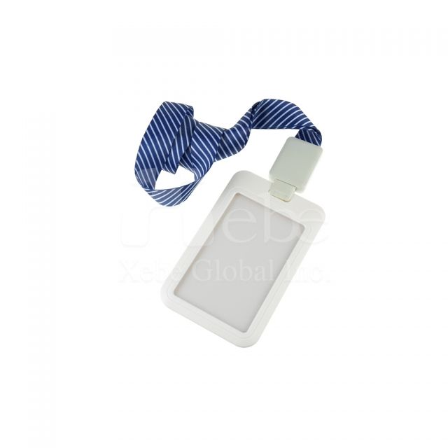 Custom white ID card holder 