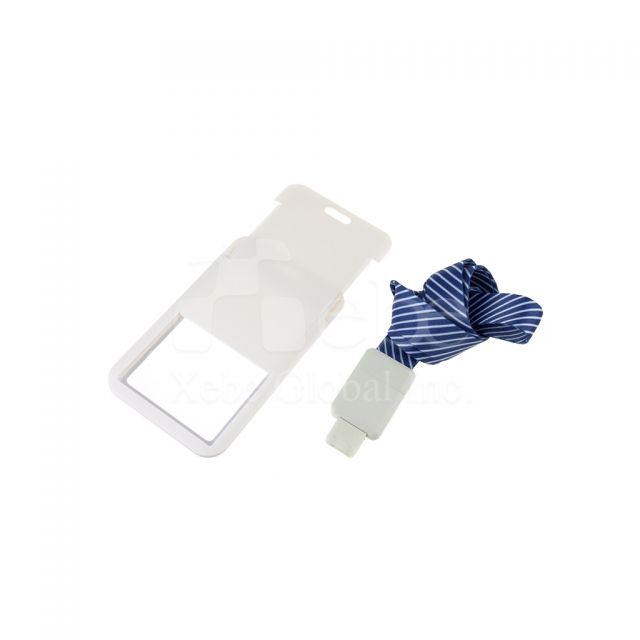 Custom white ID card holder 