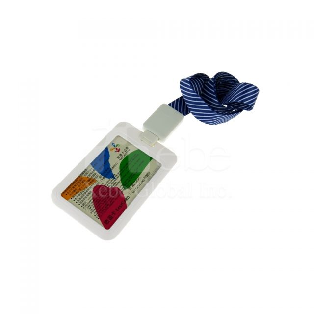 Custom white ID card holder 