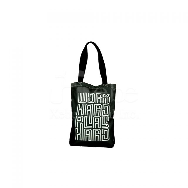 Black slogan eco-shopping bag 