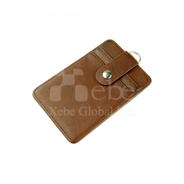 Custom leather one-fold id holder
