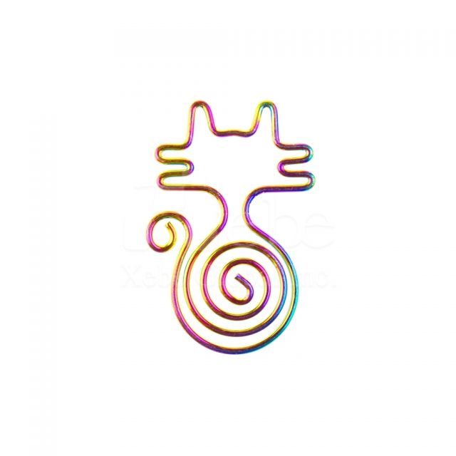 Colorful cat metal paperclip