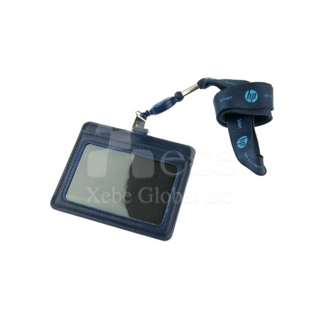 Custom navy blue id card holder 