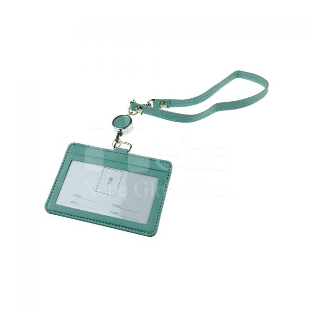 Custom light green retractable ID card holder