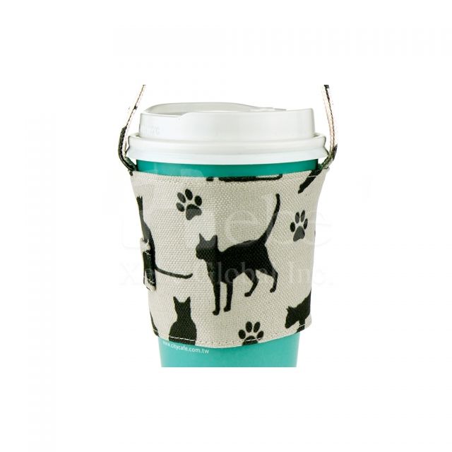 Black cats cup sleeve bag