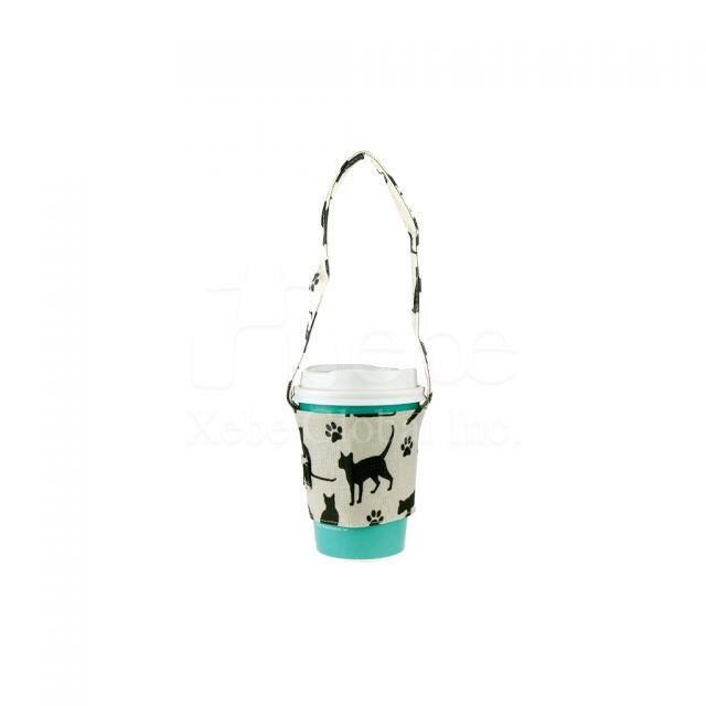 Black cats cup sleeve bag