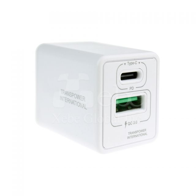 Custom Type C two pin usb charger Type C QC USB charger