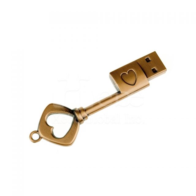 Rose gold key metal USB  