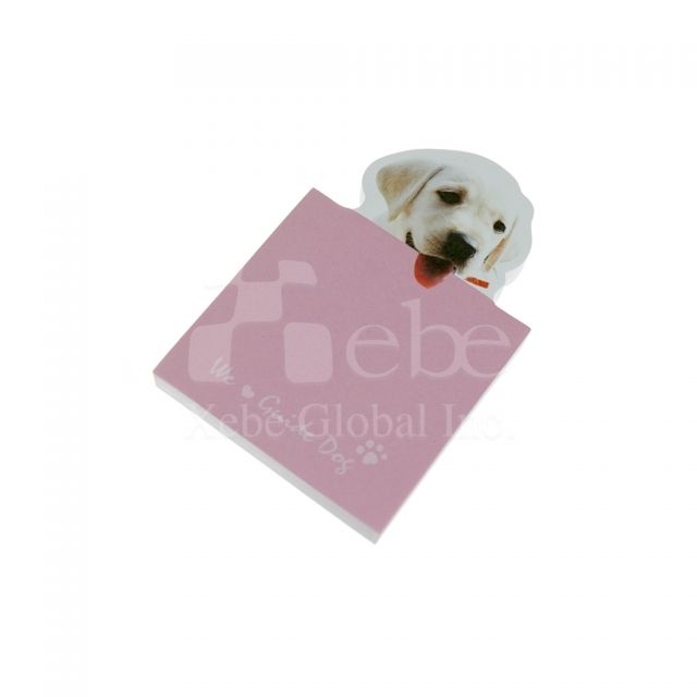 Pink dog sticky notes