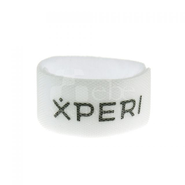 Hook-and-loop fastener cable organizer with logo