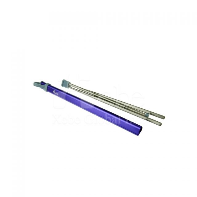 Custom logo Ti straw with eco friendly flatware set