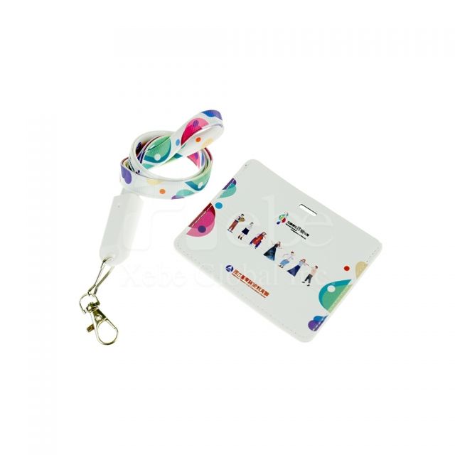 Custom white PU leather ID card holder