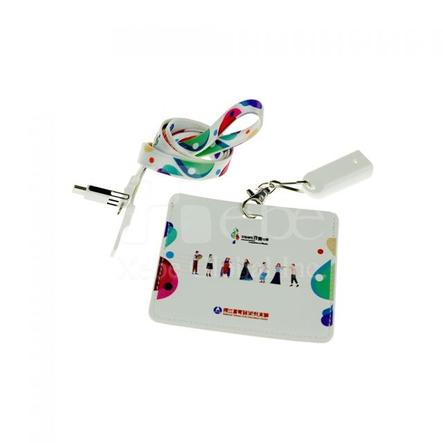 Custom white PU leather ID card holder