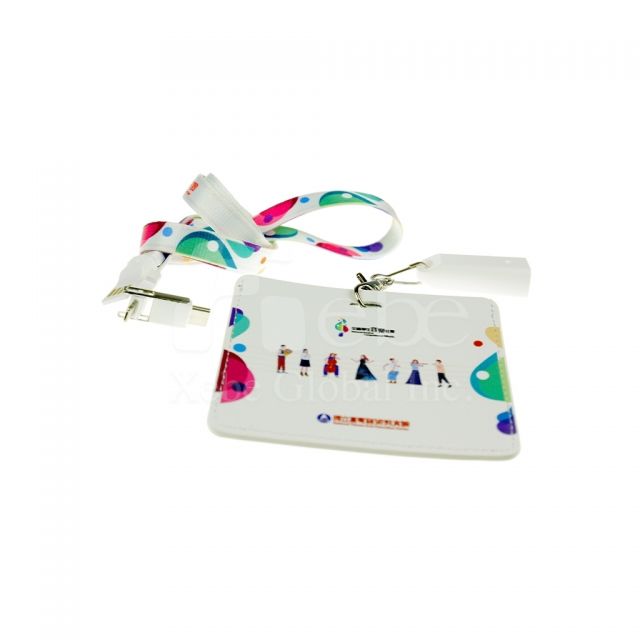 Custom white PU leather ID card holder