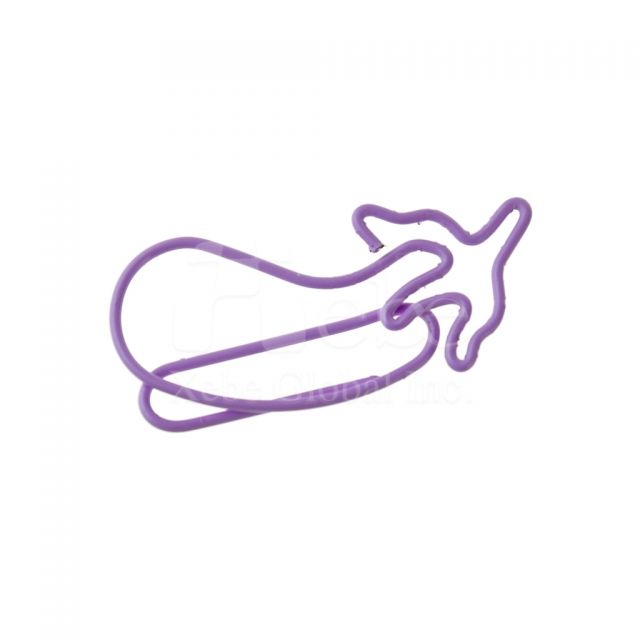 Custom eggplant paperclip 
