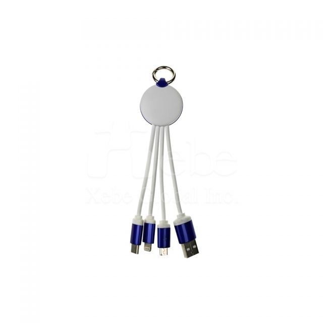 3 in 1 USB charging cable with lighting logo 