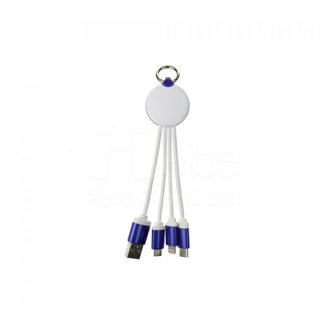 3 in 1 USB charging cable with lighting logo 