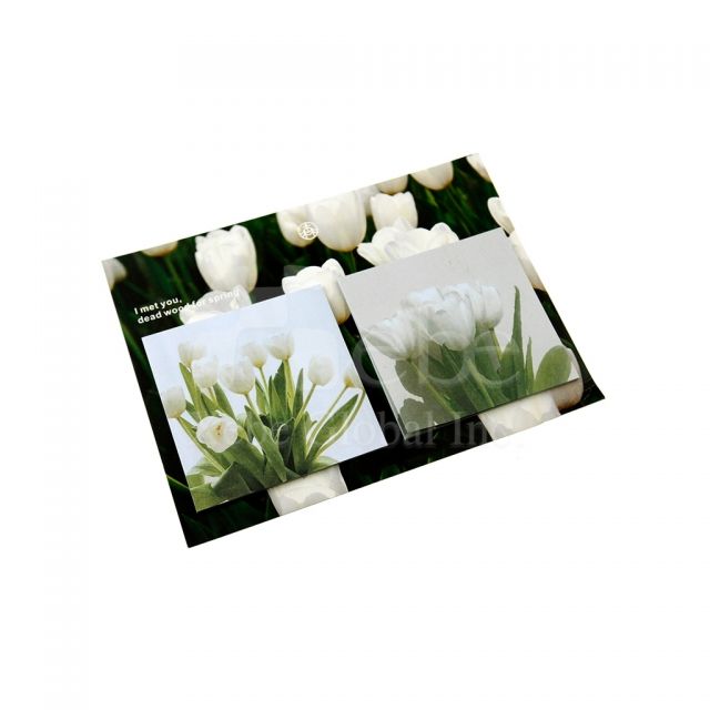 White tulip sticky notes 