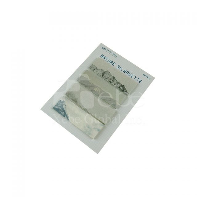 Custom 4 in 1 mountain line sticky notes 