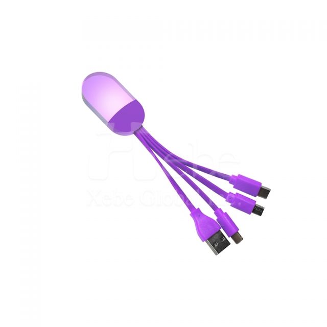 Custom flashing logo 4 in 1 USB charging cable