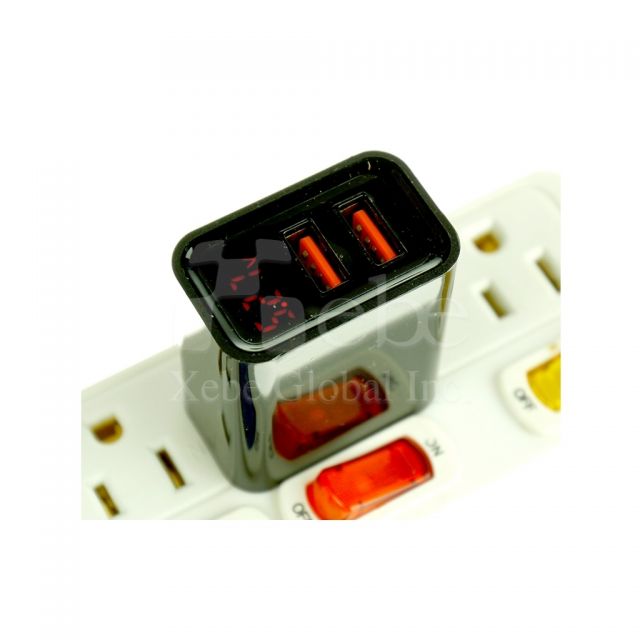 Custom two pins usb-charger vendor Custom usb charging with LCD display
