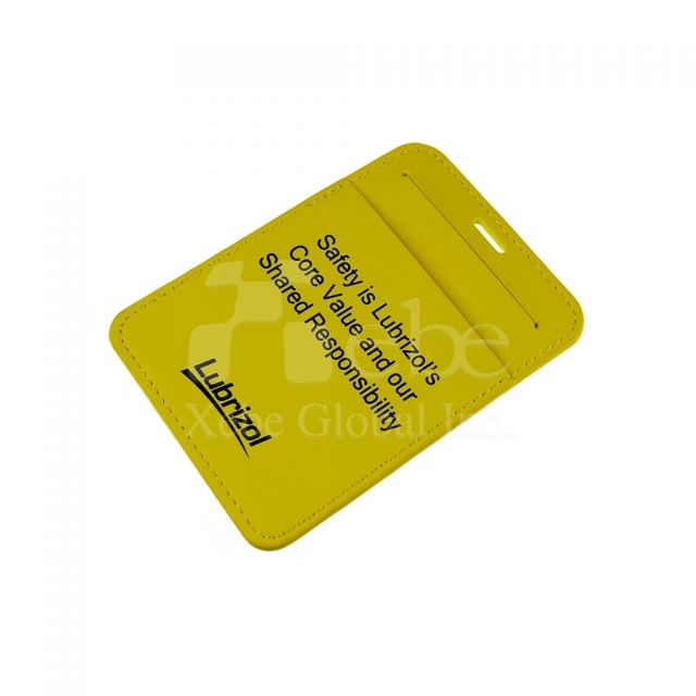 Yellow leather card holder 