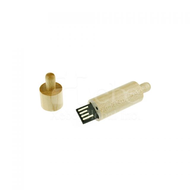 Rolling pin shaped wooden usb