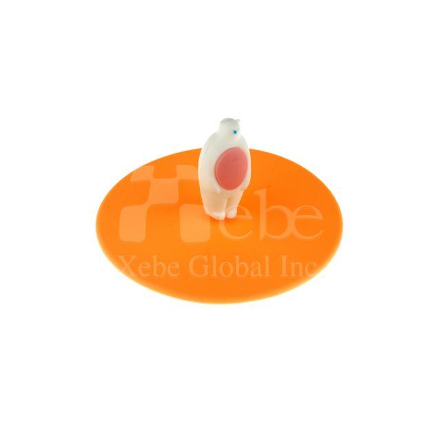 Snow white polar bear shape cup lid