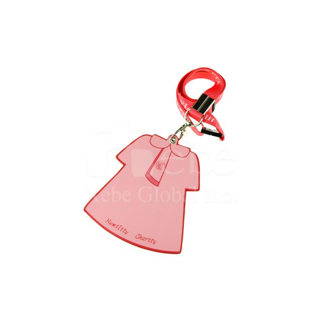 Pink Dress Transparent Identification Card Holder
