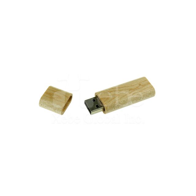 Open Cover Dustproof Wooden USB