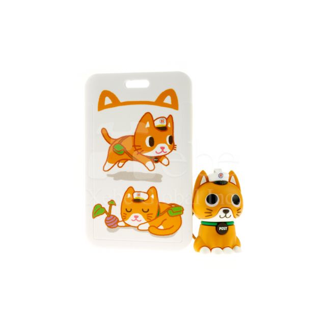 Custom card holder with cat 3d key ring