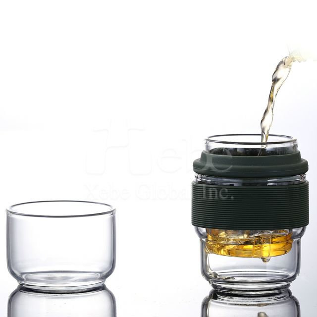 Customized LOGO glass tea cup