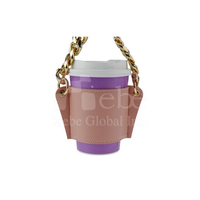 Dusty rose pink gold chain style cup sleeve bag