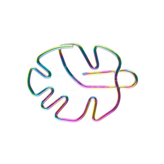 Multicolor leaf shaped paperclip