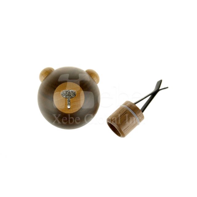 Wooden bear shape car perfume