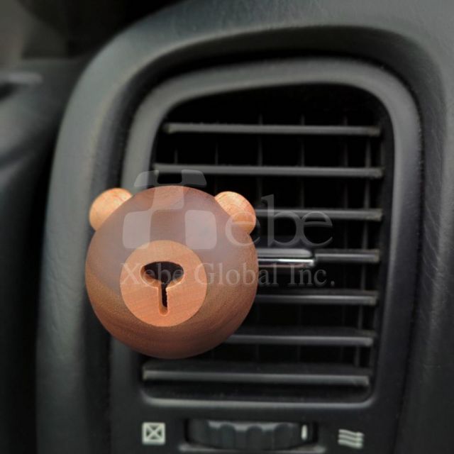 Wooden bear shape car perfume