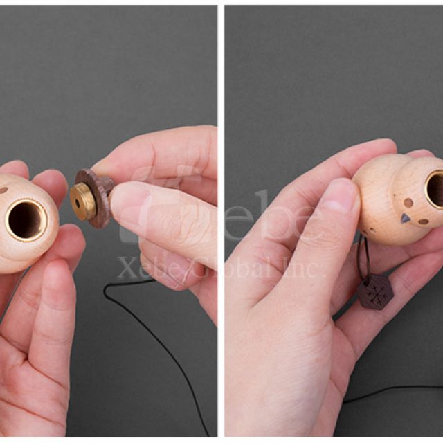 Wooden snow man shape car perfume