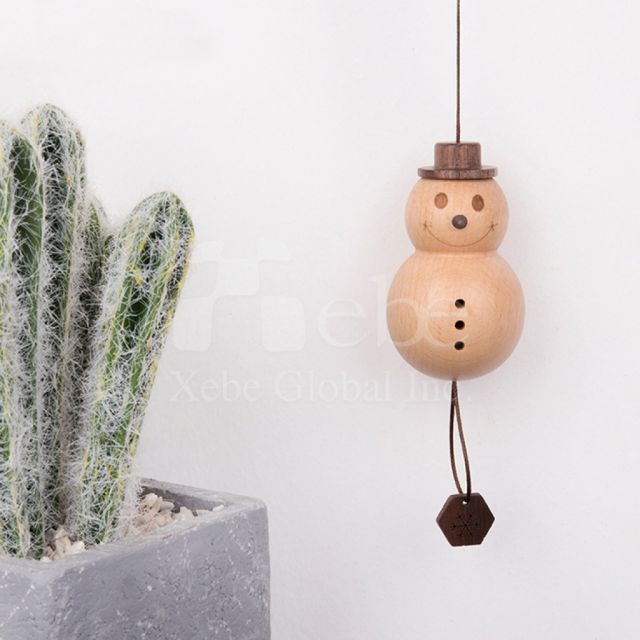 Wooden snow man shape car perfume