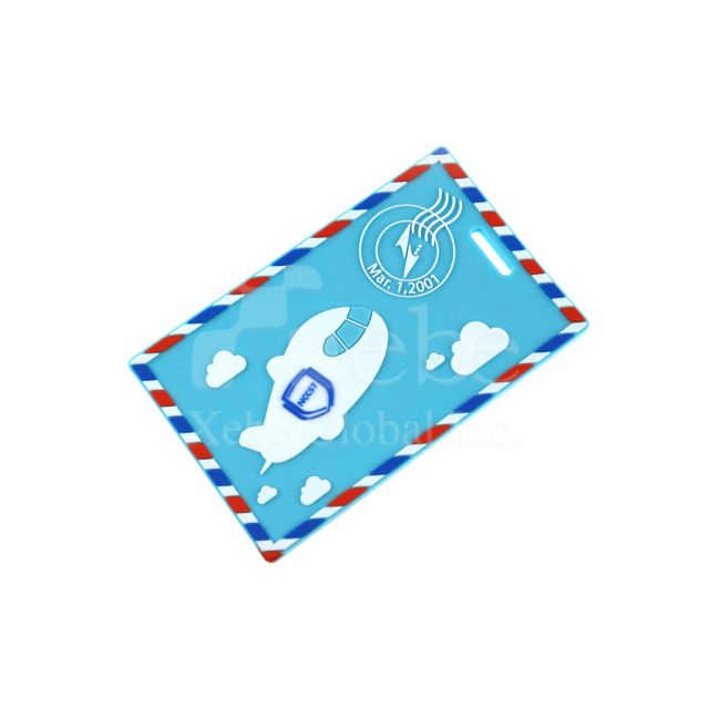 Cartoon airplane luggage tag