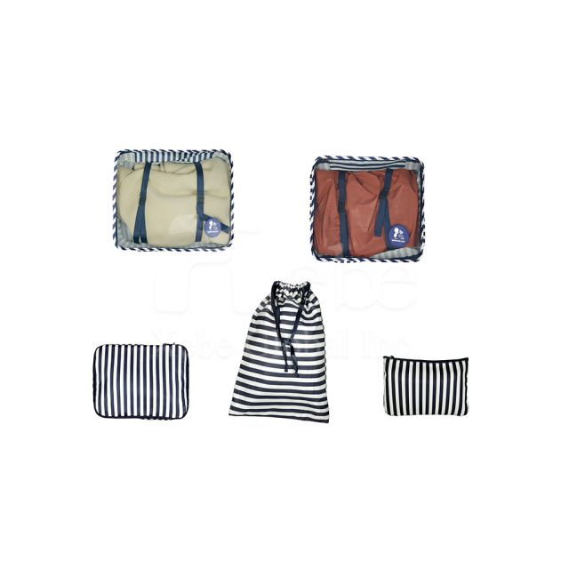 Simple striped travel organizer bag