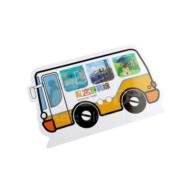 Bus shaped book mark magnet 