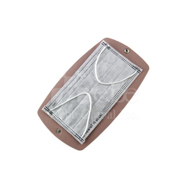 Dark pink leather mask wallet